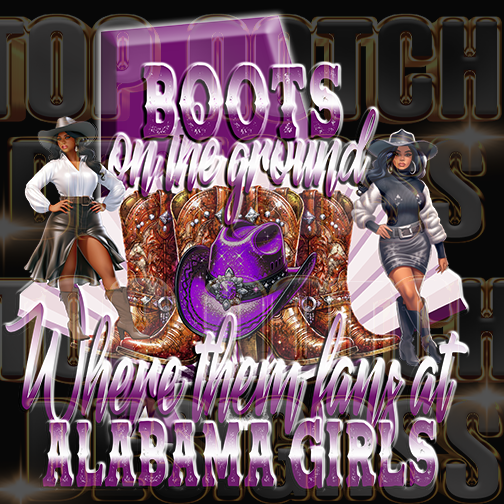 Alabama girls Boots on the ground dtf transfers