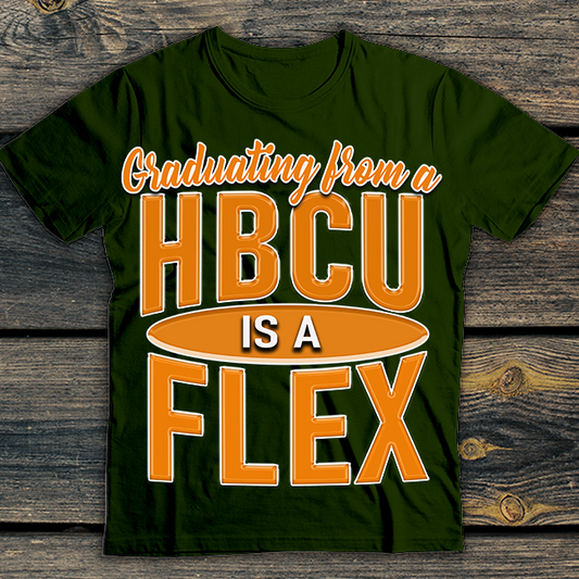 Green and orange HBCU grad flex tshirt