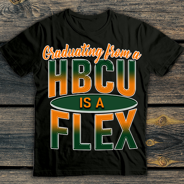 Green and orange HBCU grad flex tshirt