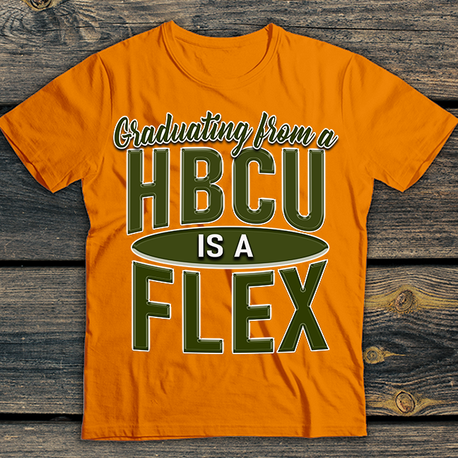 Green and orange HBCU grad flex tshirt