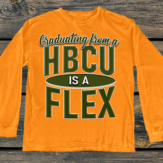 Green and orange HBCU grad flex tshirt