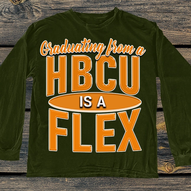 Green and orange HBCU grad flex tshirt