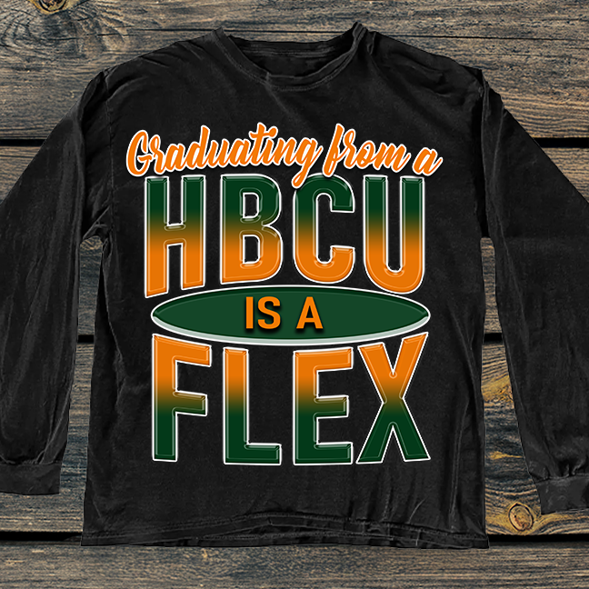 Green and orange HBCU grad flex tshirt