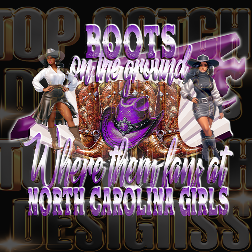 North Carolina girls Boots on the ground dtf transfers