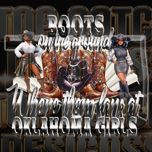 Oklahoma girls Boots on the ground dtf transfers