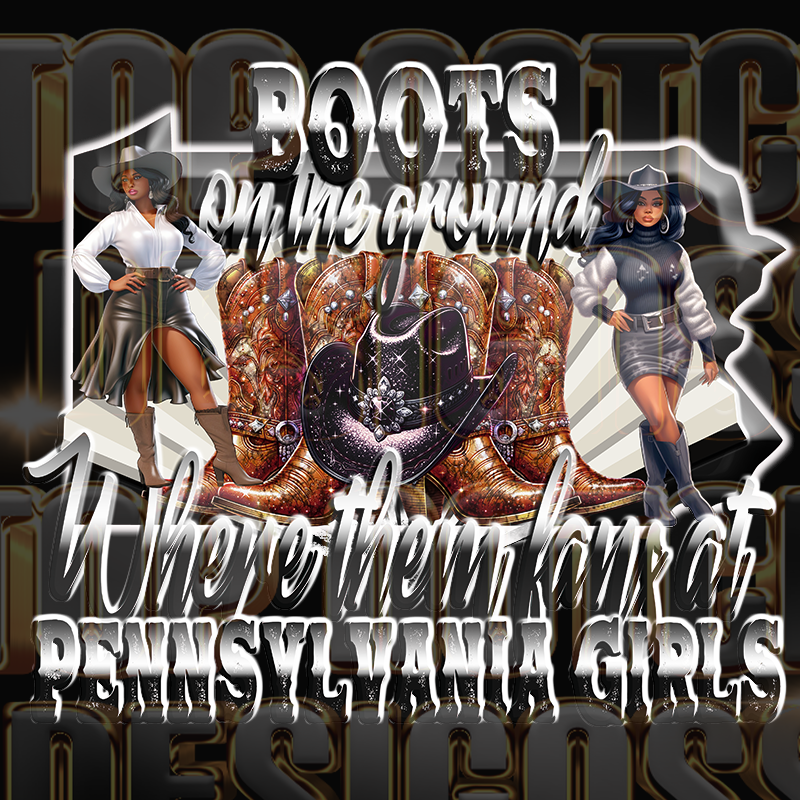 Pennsylvania girls Boots on the ground dtf transfers