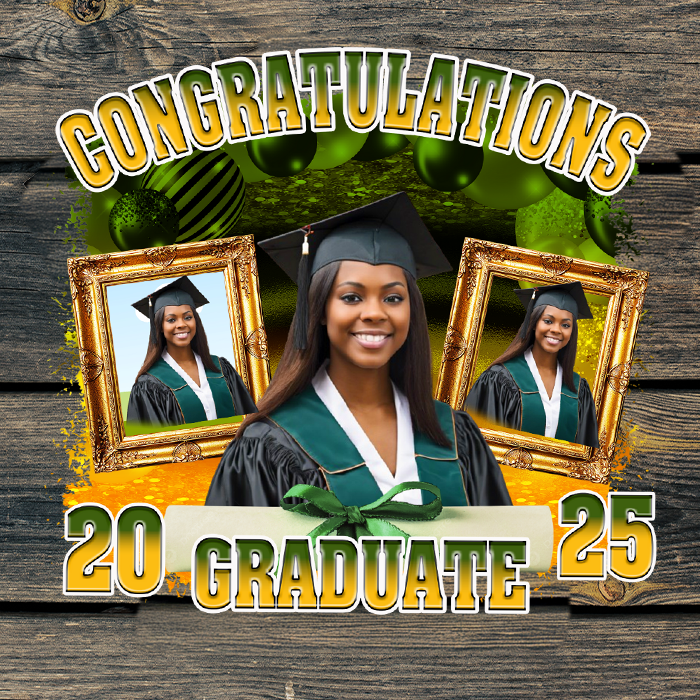 GREEN AND GOLD GRAD DESIGN