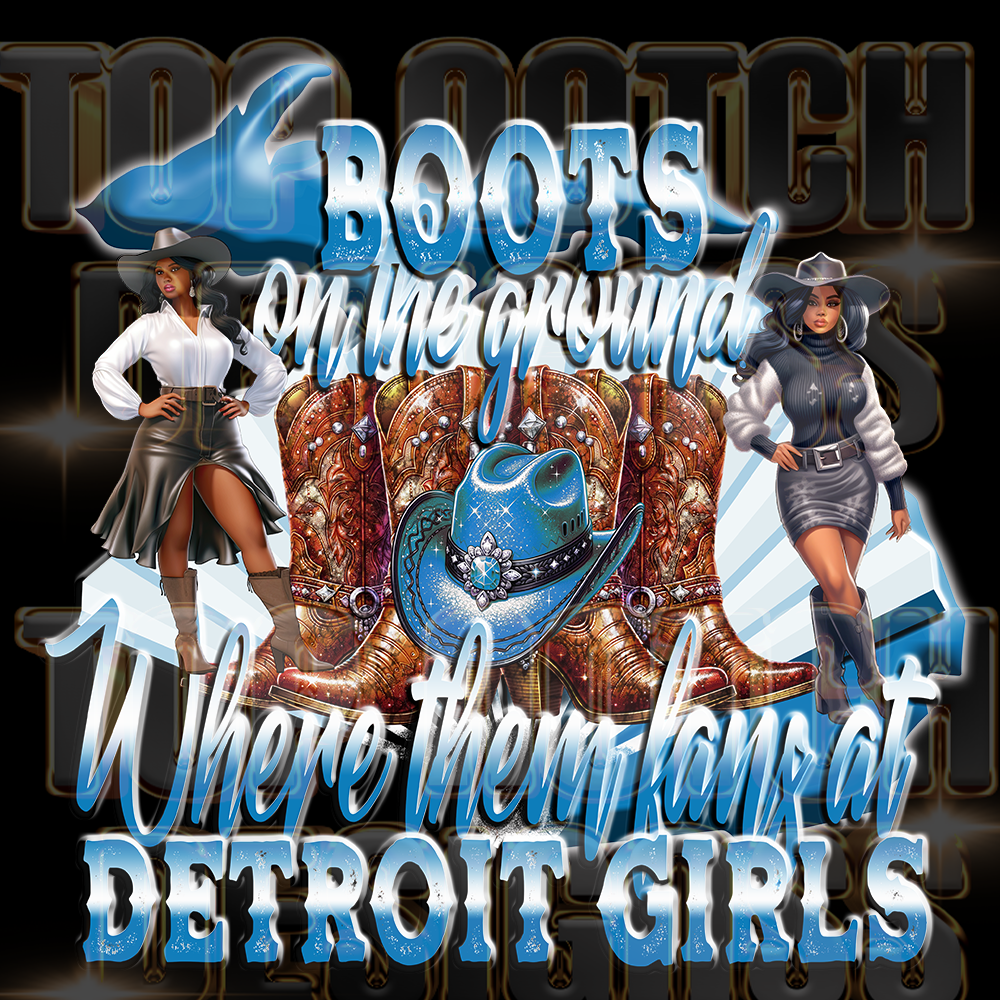 Detroit girls Boots on the ground dtf transfers