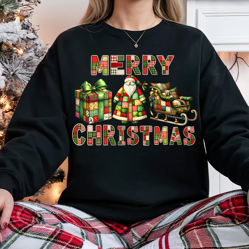 Faux quilted wreath dtf