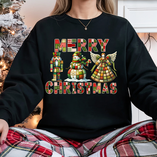 Faux quilted Snowman dtf