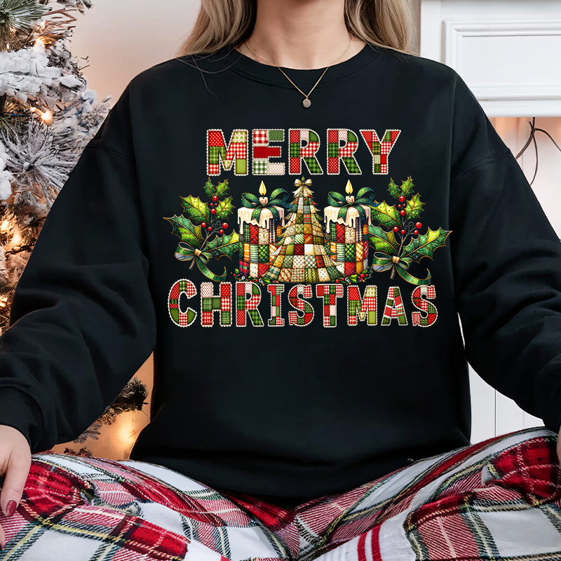 Faux quilted Christmas tree