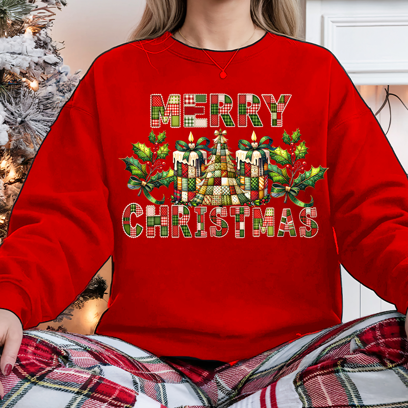 Faux quilted Christmas tree